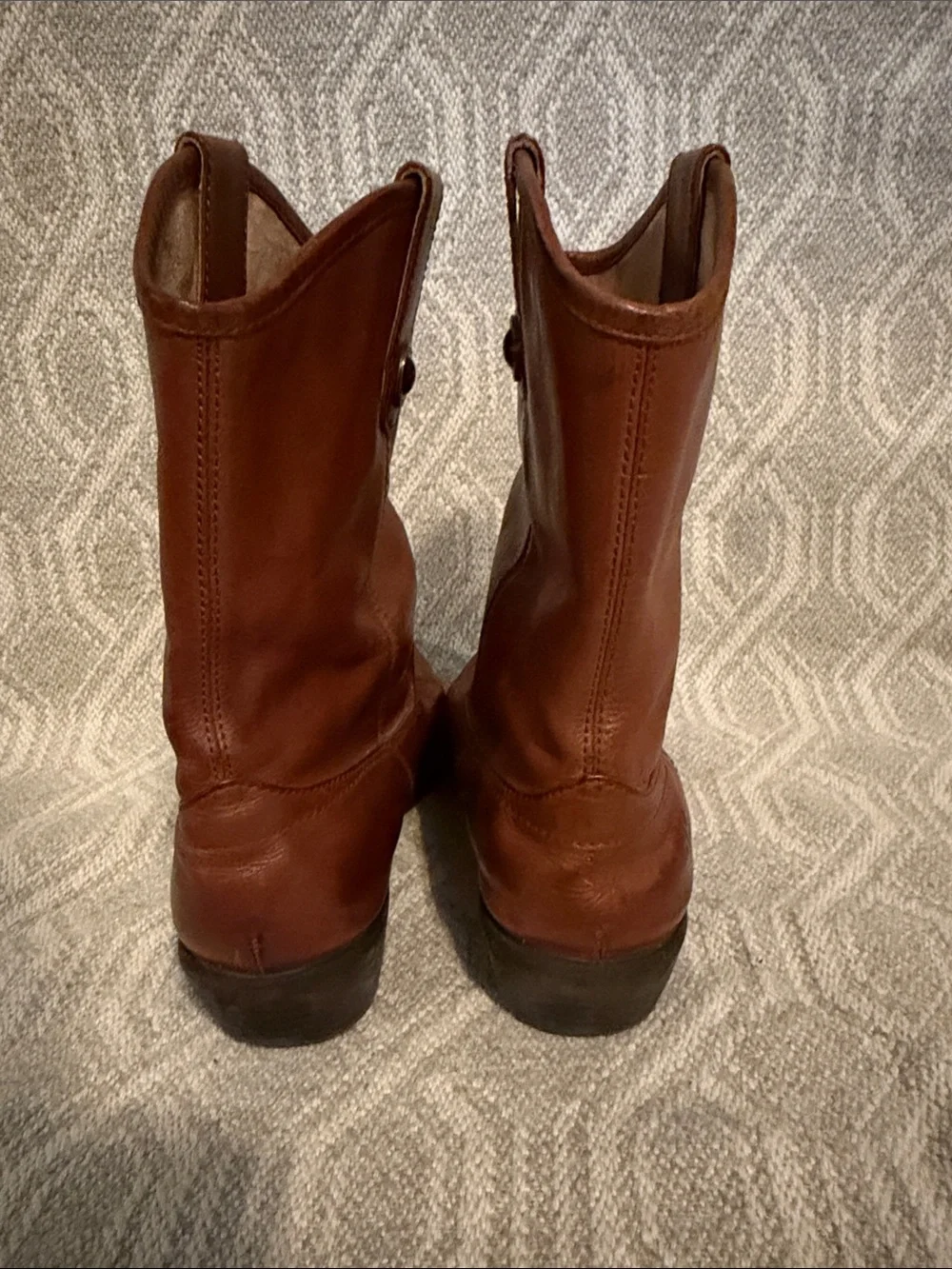 Frye Rust Brown Leather pull on boots